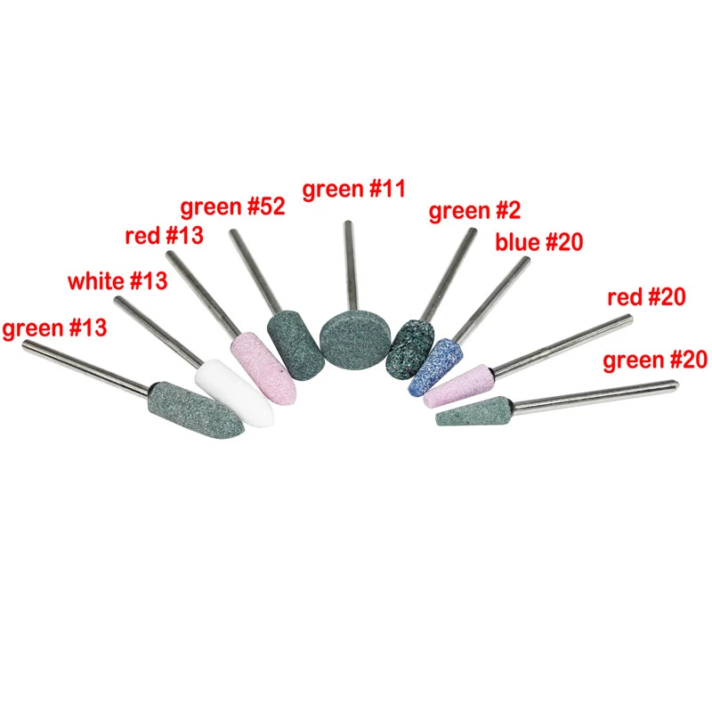 New Dental Lab Mounted Finishing Points Polisher Green Mounted Stones All Sizes 30Pcs/Set