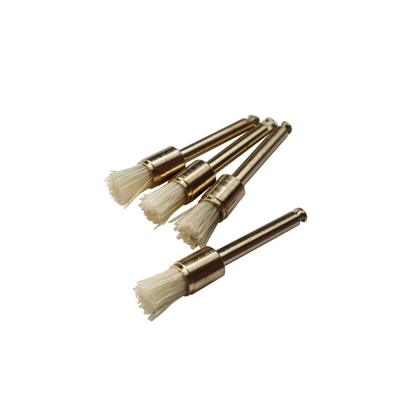 Dental Polishing Polisher Brush Latch Bristles Gold-Plated Point/Flat/Bowl