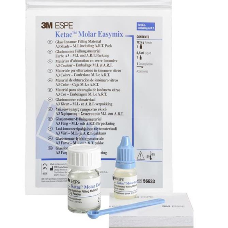 3M ESPE Ketac TM Molar Easymix Posterior Glass ionomer Shade A3 12.5g Powder and 8.5ml Liquid