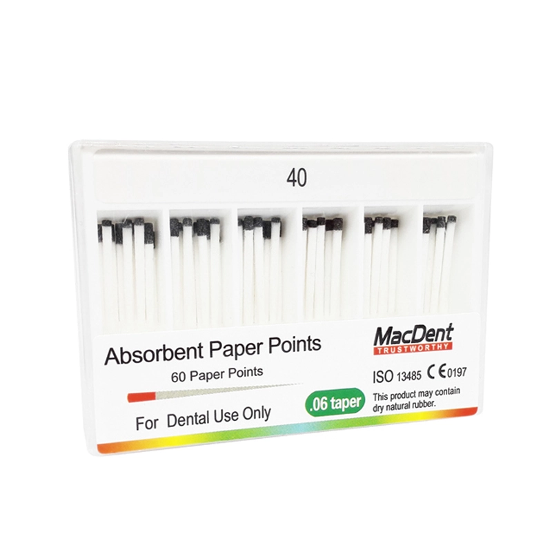 MacDent 0.06 Taper Dental Endodontic Absorbent Paper Points Tips 60pcs/pack