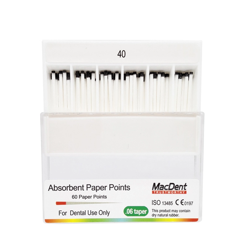 MacDent 0.06 Taper Dental Endodontic Absorbent Paper Points Tips 60pcs/pack