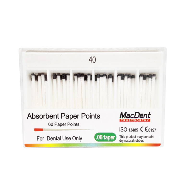 MacDent 0.06 Taper Dental Endodontic Absorbent Paper Points Tips 60pcs/pack