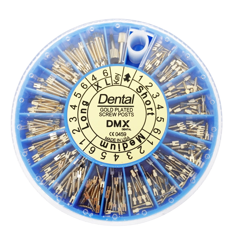 DMX Dental Screw Post Kit Gold-Plated 120/240 Pieces +2 Key Wrench Tool