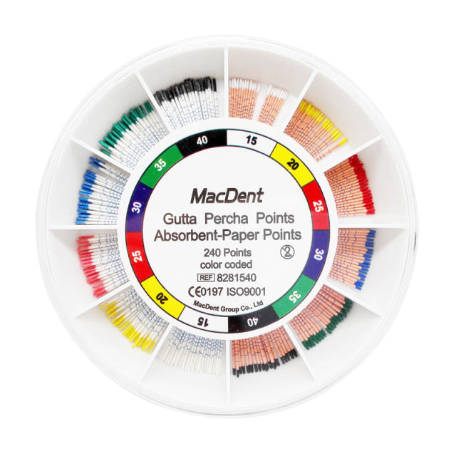 MacDent Dental Gutta Percha / Paper Points Color Coded Obturation