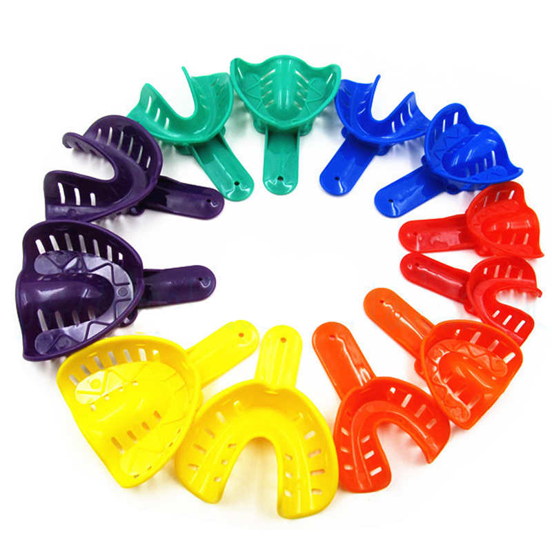 Dental Impression Trays Plastic 6 Pairs Autoclavable CA Colorful