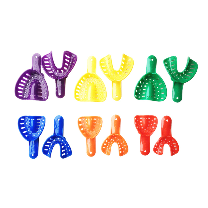 Dental Impression Trays Plastic 6 Pairs Autoclavable CA Colorful