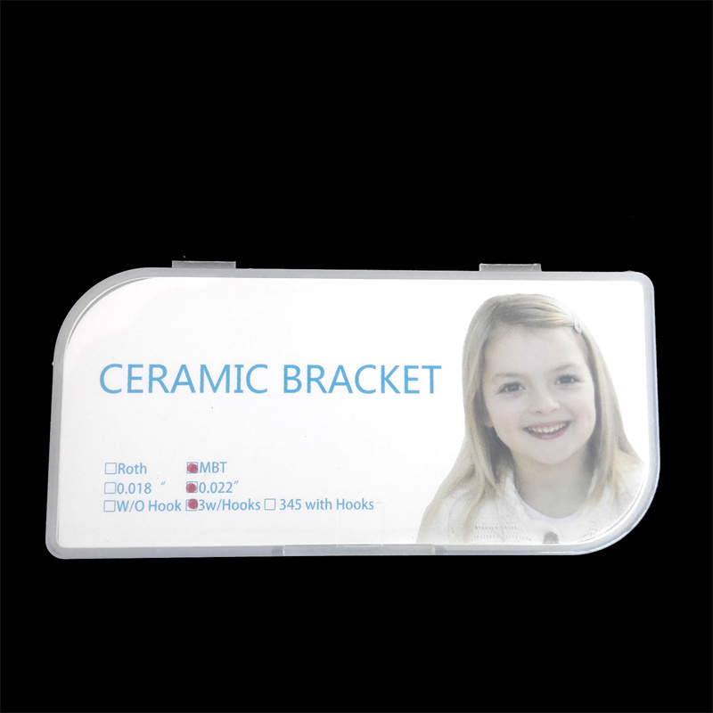 Dental Orthodontic Ceramic Bracket MBT Slot 022 3 Hooks