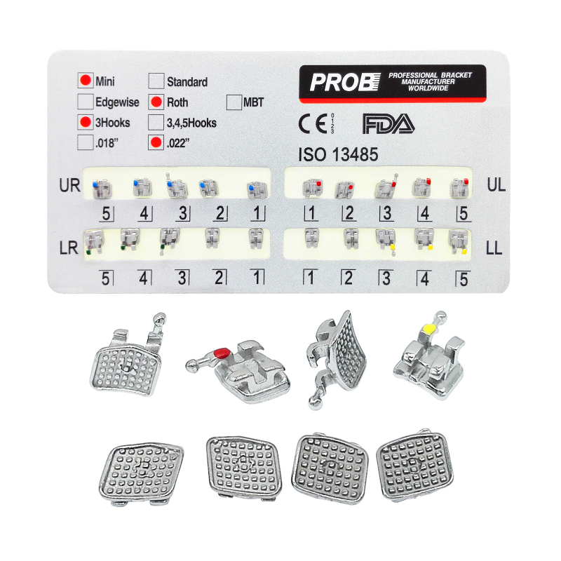 PROB Dental Orthodontic Bracket Metal Standard/MINI Roth/MBT .022