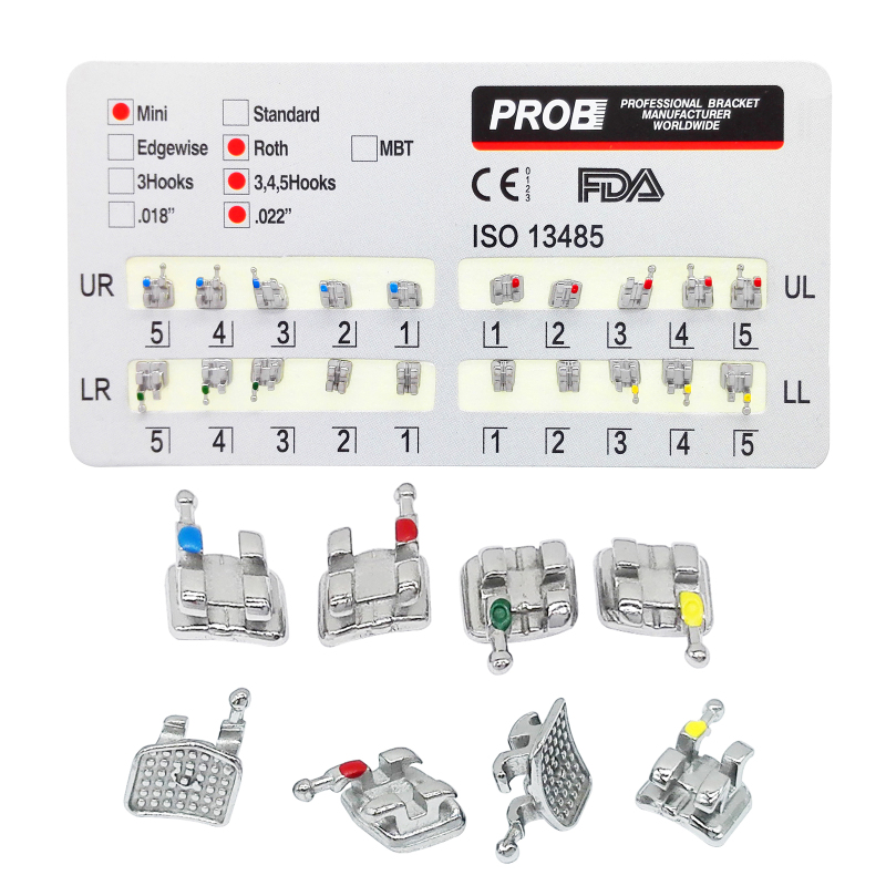 PROB Dental Orthodontic Bracket Metal Standard/MINI Roth/MBT .022