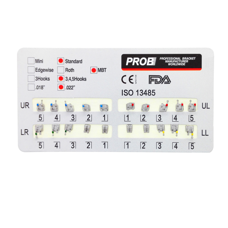 PROB Dental Orthodontic Bracket Metal Standard/MINI Roth/MBT .022