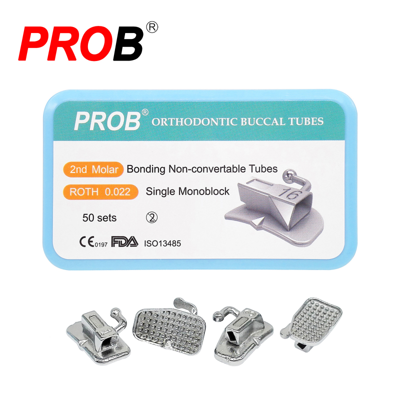 PROB Dental Orthodontic Buccal Tubes 1st 2nd Monoblock/Mesh Base Roth MBT 022/018