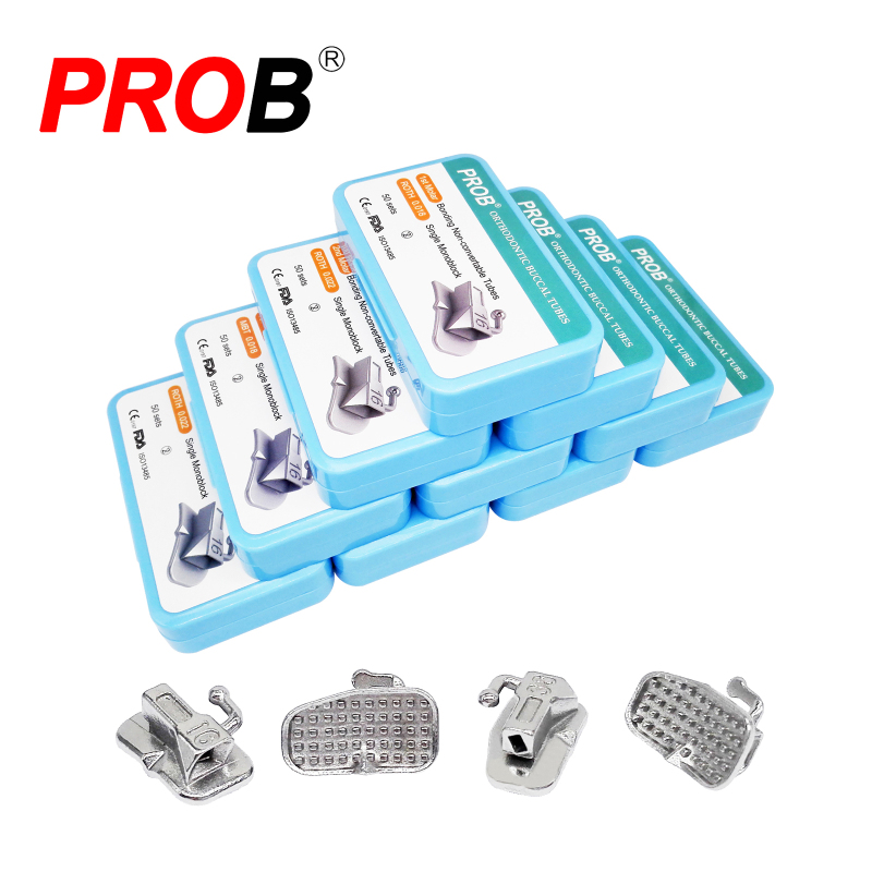 PROB Dental Orthodontic Buccal Tubes 1st 2nd Monoblock/Mesh Base Roth MBT 022/018