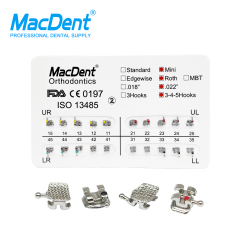 MacDent Dental Orthodontic Brackets Brace Mesh Base Metal FDA