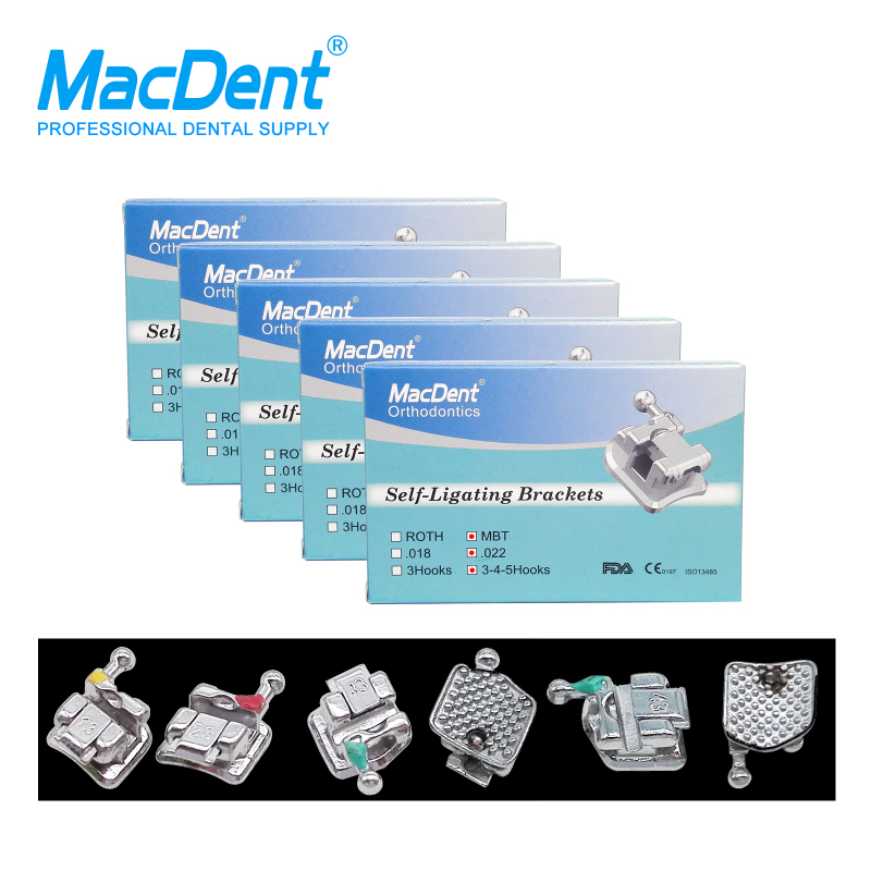 MacDent Dental Orthodontic Self-Ligating Metal Bracket Mini Roth/MBT.022 345 H