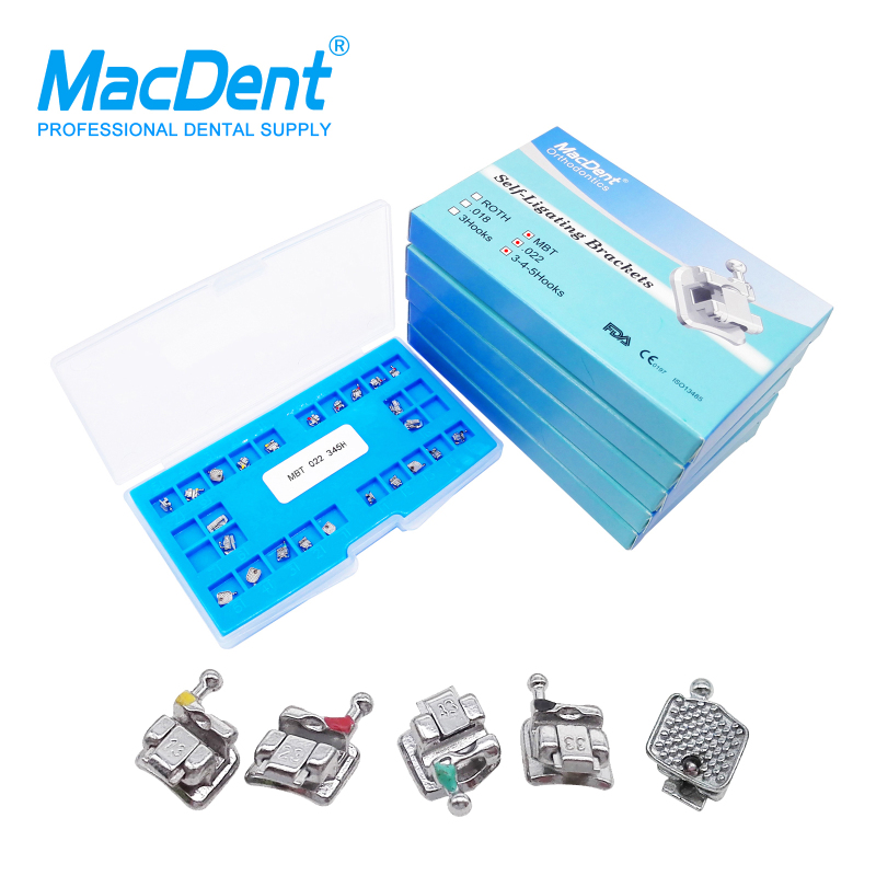 MacDent Dental Orthodontic Self-Ligating Metal Bracket Mini Roth/MBT.022 345 H