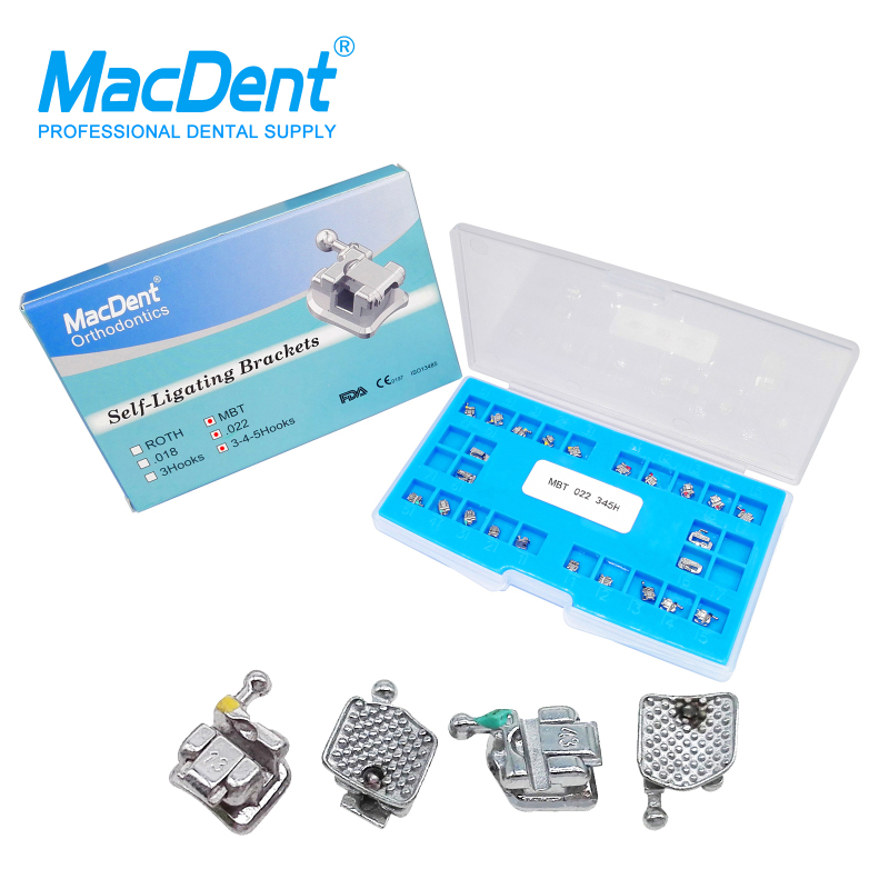 MacDent Dental Orthodontic Self-Ligating Metal Bracket Mini Roth/MBT.022 345 H