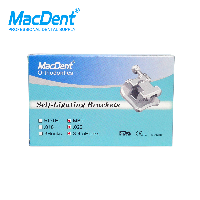 MacDent Dental Orthodontic Self-Ligating Metal Bracket Mini Roth/MBT.022 345 H