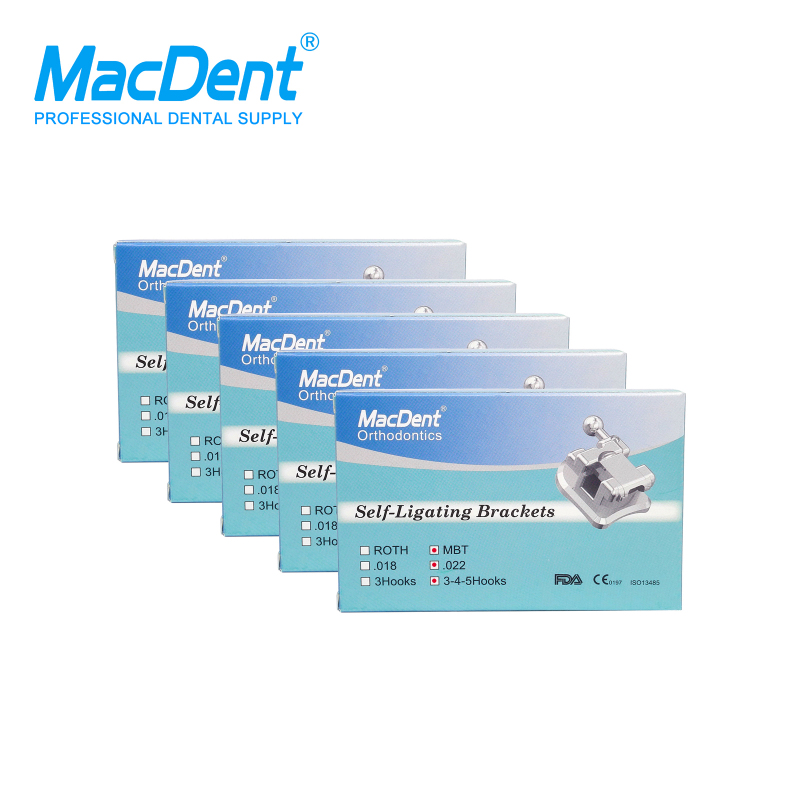 MacDent Dental Orthodontic Self-Ligating Metal Bracket Mini Roth/MBT.022 345 H