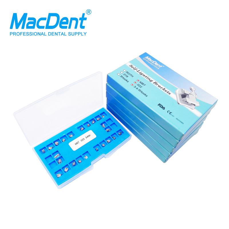 MacDent Dental Orthodontic Self-Ligating Metal Bracket Mini Roth/MBT.022 345 H