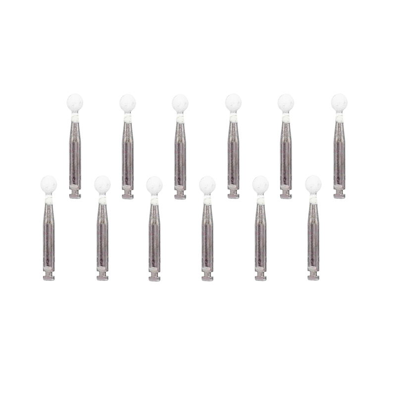 Dental Polishing White Stone Porcelain Resin Cone Round Shape RA 2.35mm Bur 12 Pcs/Set