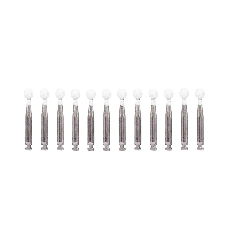 Dental Polishing White Stone Porcelain Resin Cone Round Shape RA 2.35mm Bur 12 Pcs/Set