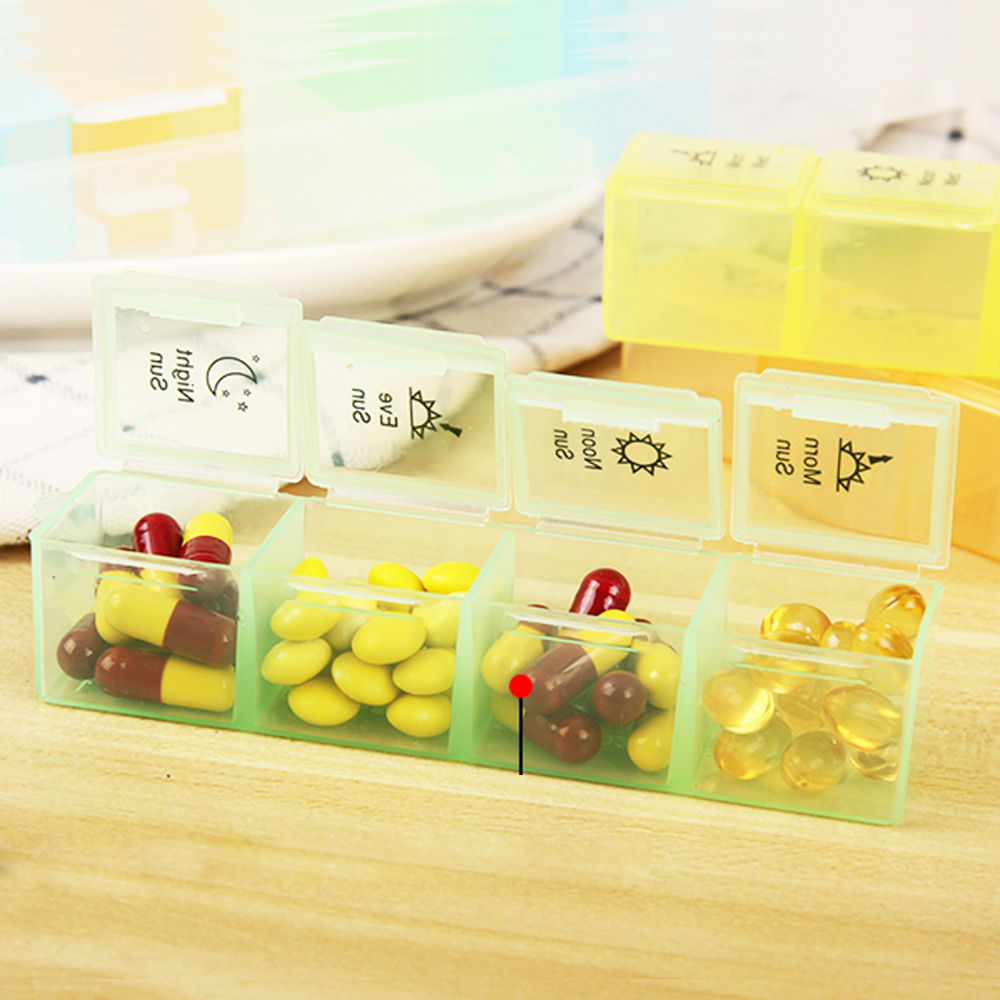 Dental 7 Day Pill Box Organizer Weekly Medicine Vitamins Storage Container Travel Case