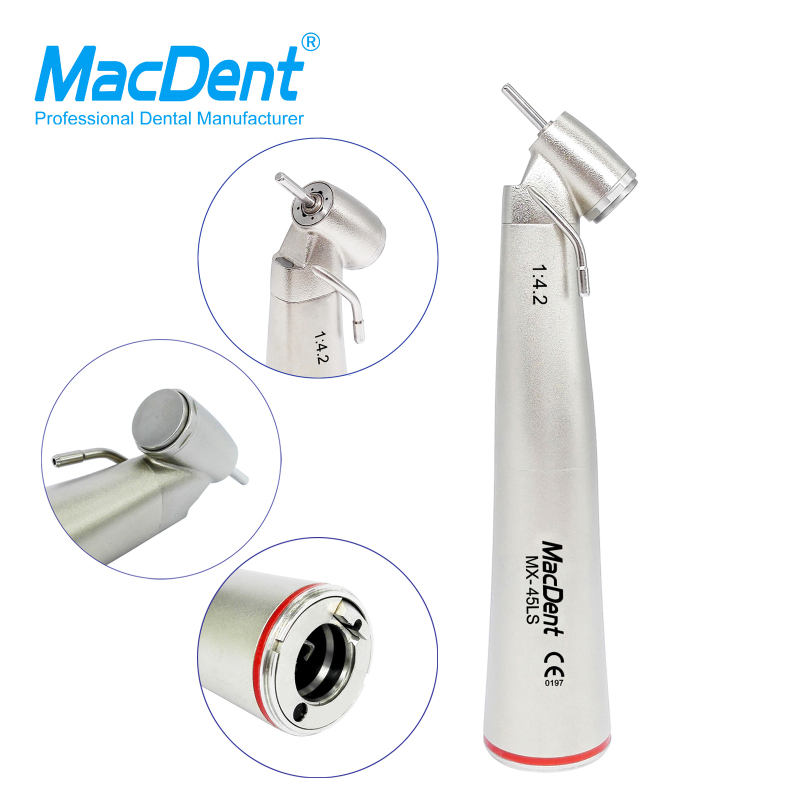 MacDent MX-45LS 1:4.2 Dental Fiber Optic 45° Surgical Contra Angle Handpiece