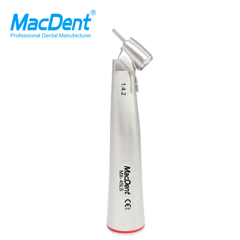 MacDent MX-45LS 1:4.2 Dental Fiber Optic 45° Surgical Contra Angle Handpiece