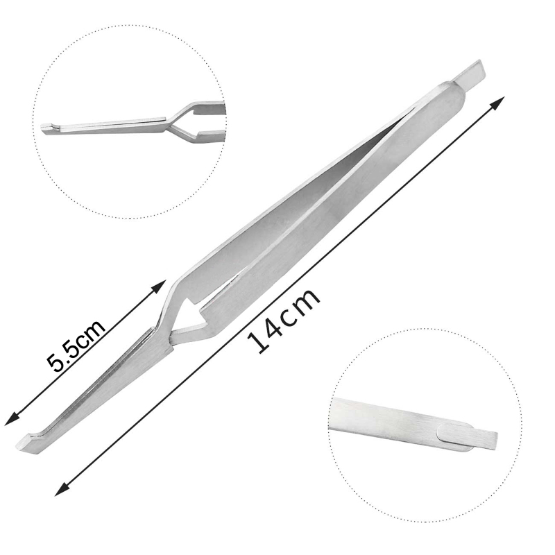 Dental Direct Bracket Holder Orthodontic Bonding Serrated Instruments Tweezers 14cm