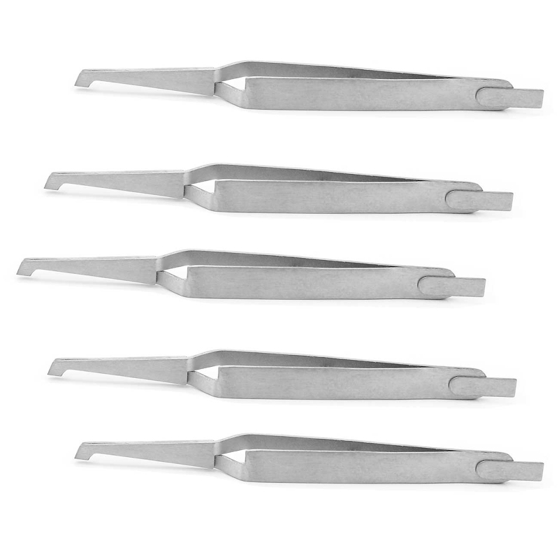 Dental Direct Bracket Holder Orthodontic Bonding Serrated Instruments Tweezers 14cm