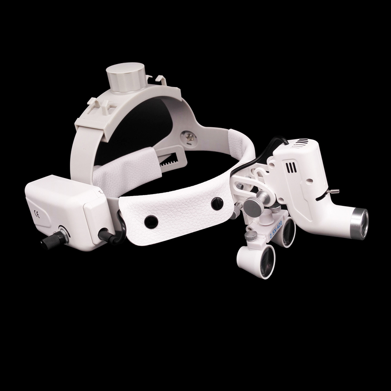 Dental Surgical Medical 2.5X420mm Adjustable Headband Loupe with LED Headlight