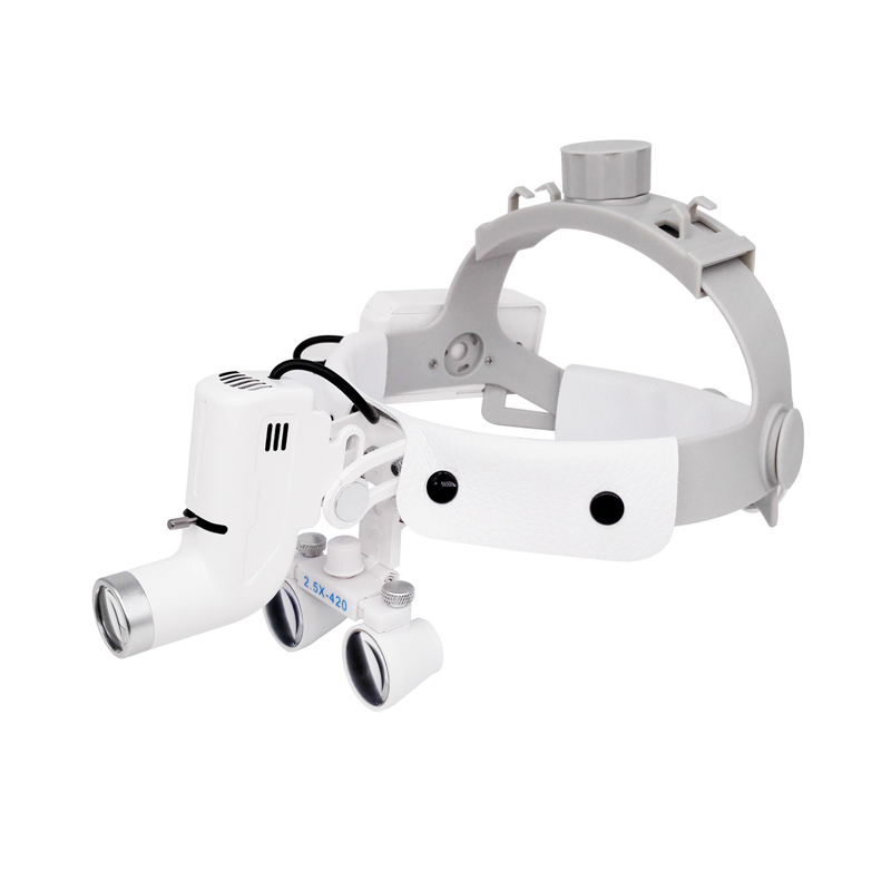 Dental Surgical Medical 2.5X420mm Adjustable Headband Loupe with LED Headlight