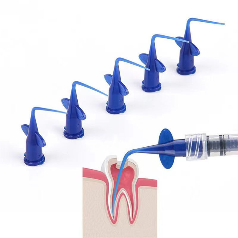 Pre-bent Dental Disposable Plastic Needle syringe Pure / Blue Color