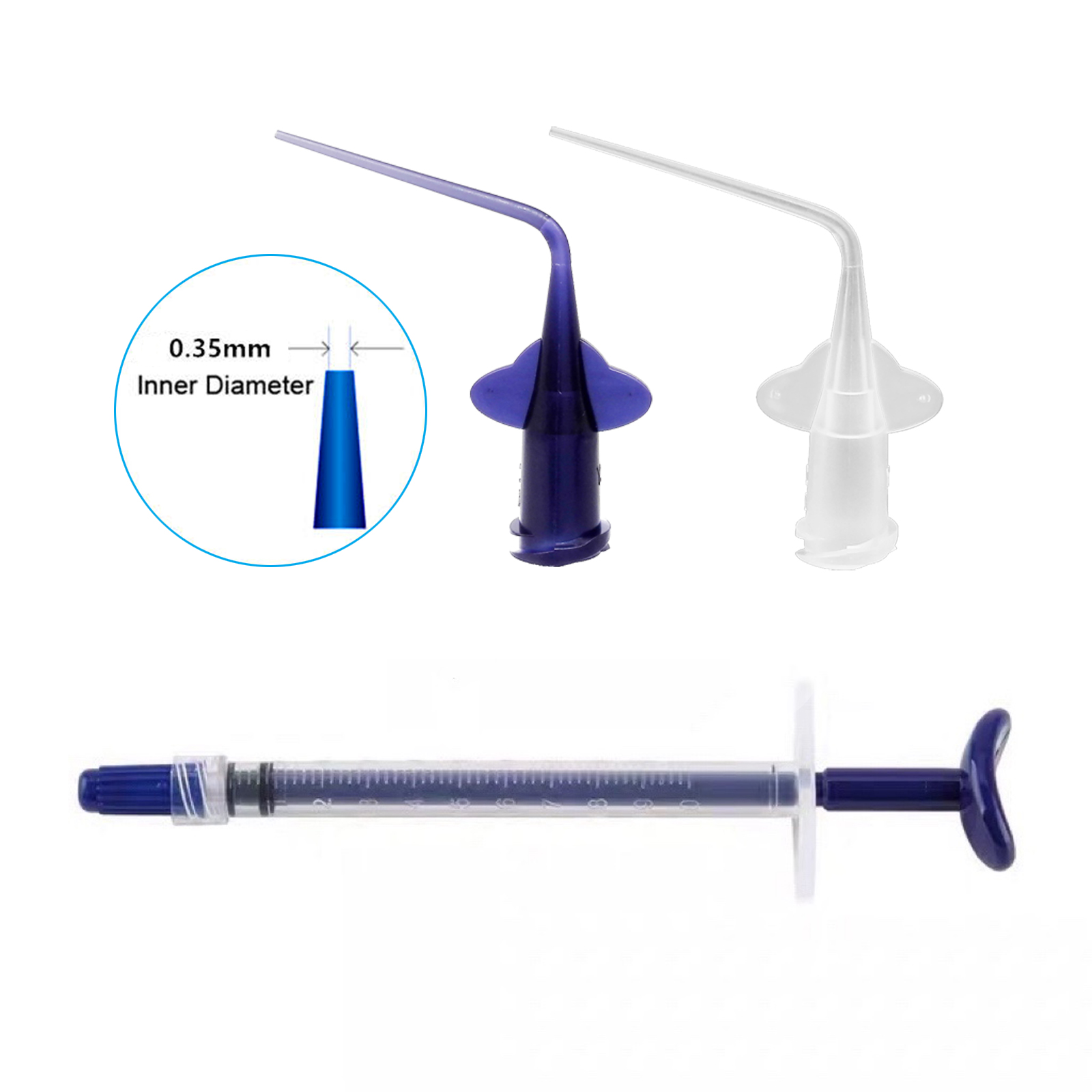 Dental Disposable Syringe Tip Dental Irrigation Tips 100 PCS/Bag Clear