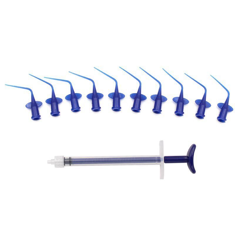Pre-bent Dental Disposable Plastic Needle syringe Pure / Blue Color