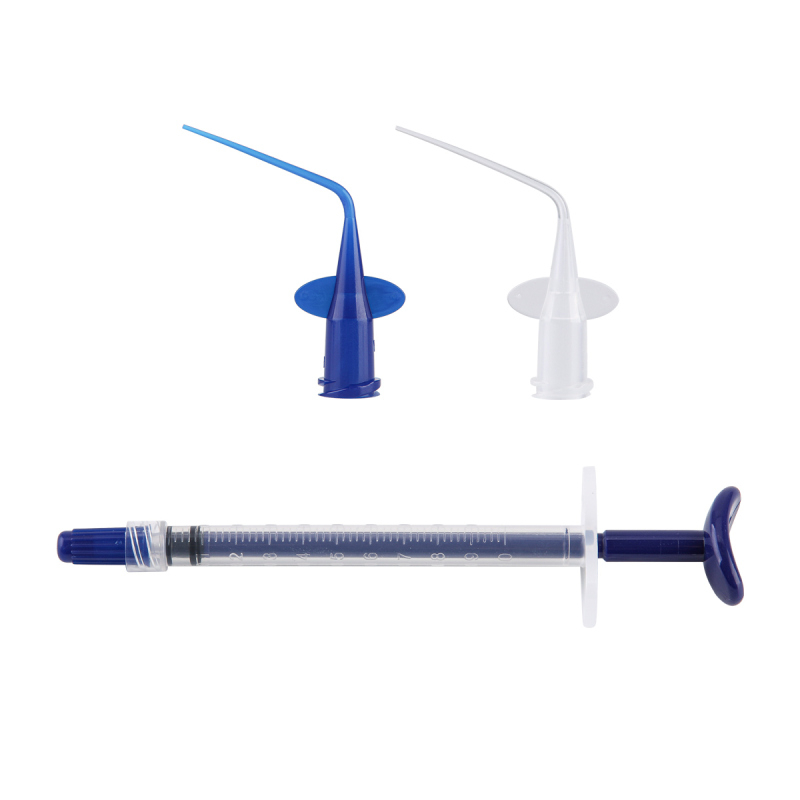 Pre-bent Dental Disposable Plastic Needle syringe Pure / Blue Color