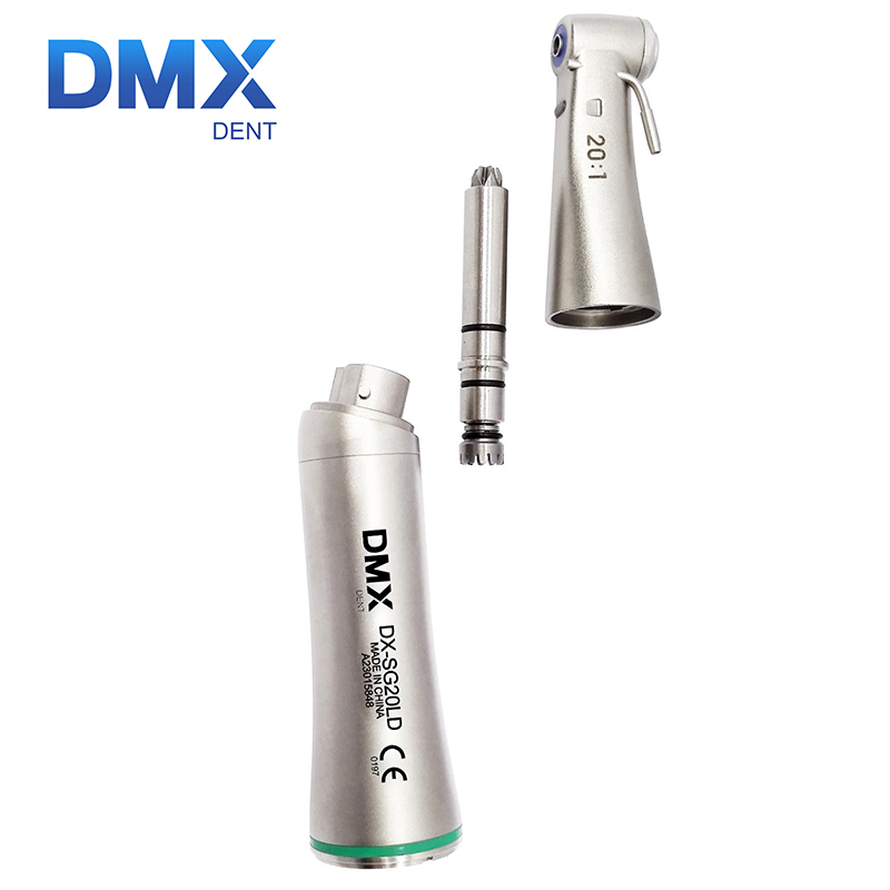 DMX Dent DX-SG20LD Dental Fiber Optic LED Implant 20:1 Reduction Contra Angle Handpiece Low Speed NSK Type