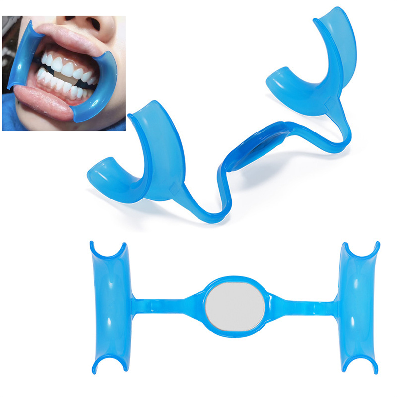 10 Pcs Dental M-Shape Mouth Opener with Mirror Cheek Retractor Teeth Whitening