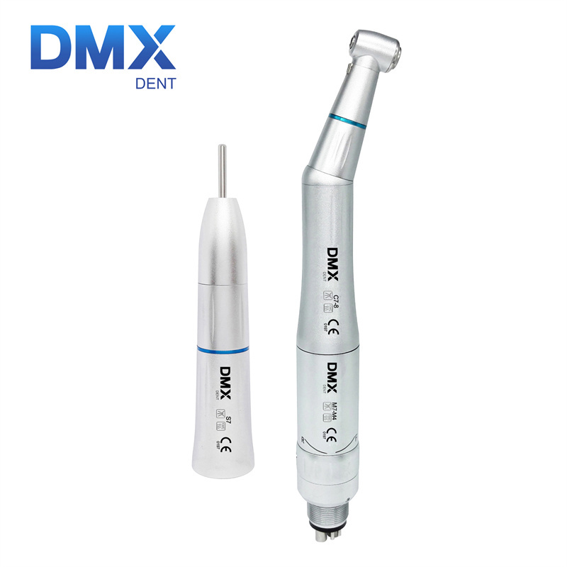 DMXDENT Dental Slow Low Speed Handpieces Air Motor Straight Nose Contra Angle Kit Set