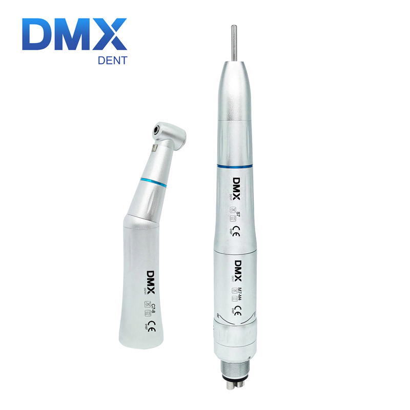 DMXDENT Dental Slow Low Speed Handpieces Air Motor Straight Nose Contra Angle Kit Set