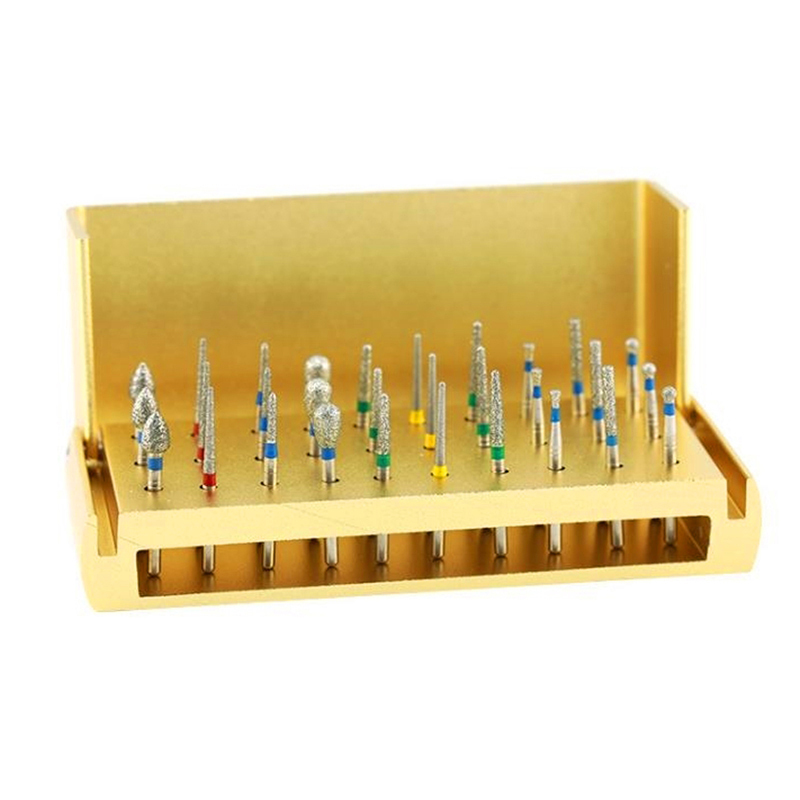 Dental High Speed Handpiece Diamond Burs Drill + Disinfection Bur Block