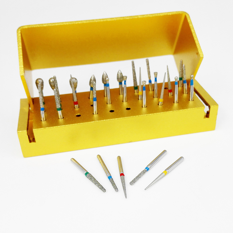 Dental High Speed Handpiece Diamond Burs Drill + Disinfection Bur Block