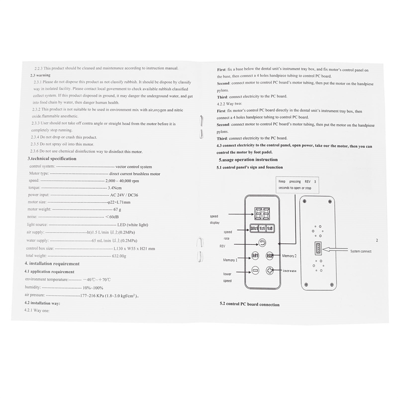 BEING Dental Electric Brushless Micro Motor LED Handpiece Rose4000 Built-in Fits KaVo