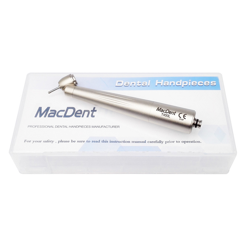 MacDent T450L/T450KL Dental Fiber Optic 45° Surgical High Speed Air Turbine Handpiece