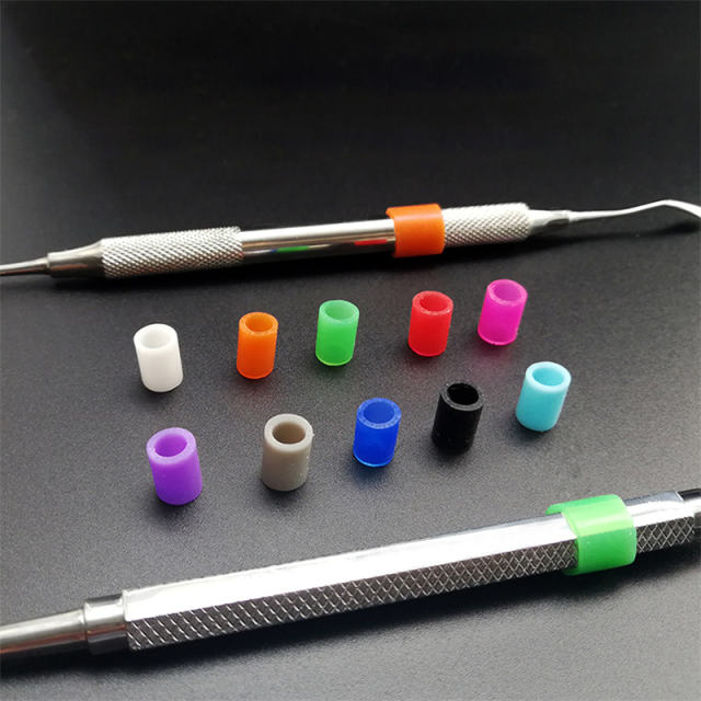 100/Box Dental Silicone Color Code Rings Bands Hygienist Instruments 8