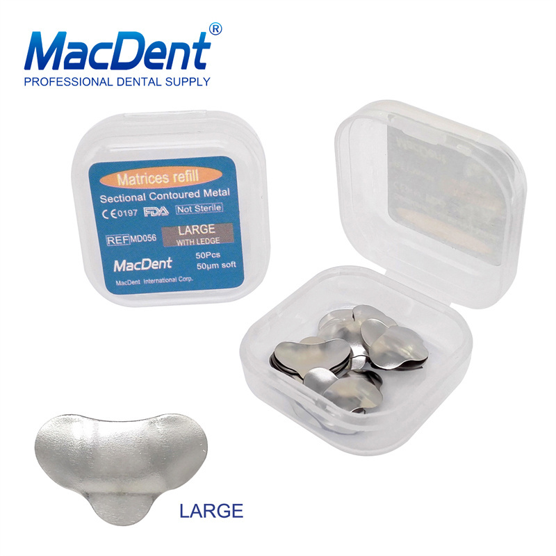 MacDent Dental Refill Sectional Contoured Metal Matrices With Ledge / Without Ledge 50Pcs/Pack