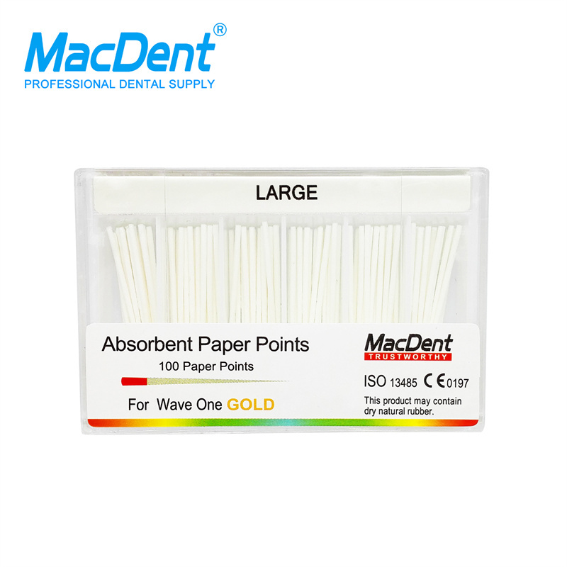 MacDent Dental Wave One Gold Absorbent Paper Points Tips Obturating Endodontic Root Canal Endo