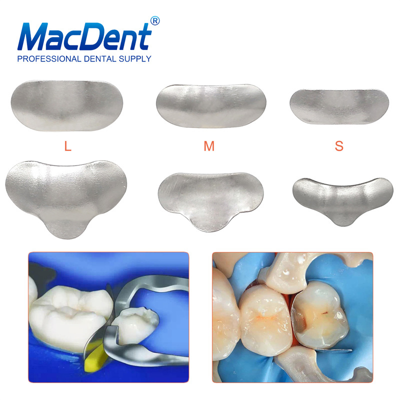 MacDent Dental Refill Sectional Contoured Metal Matrices With Ledge / Without Ledge 50Pcs/Pack