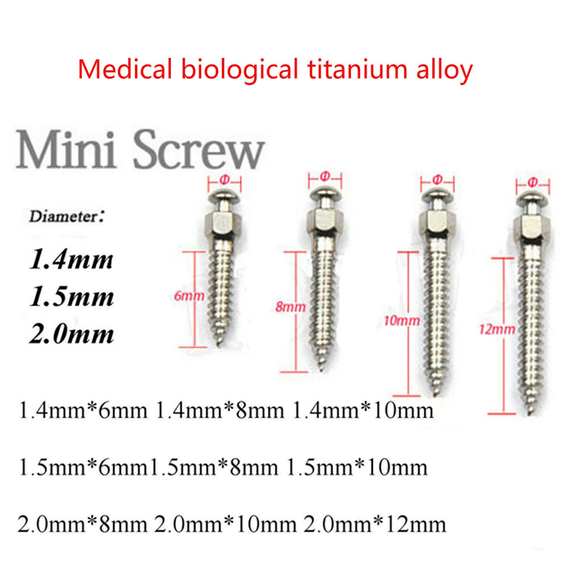 10Pcs Dental Orthodontic Micro Mini Implants Titanium Alloy