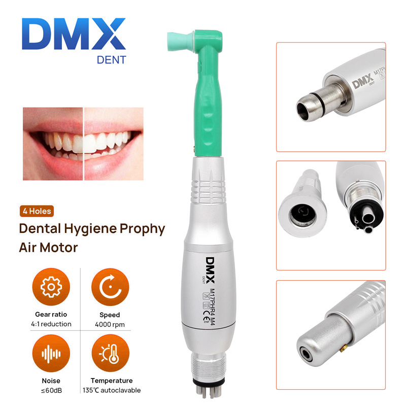 DMXDENT 4:1 Dental Hygiene Prophy Handpiece Air Motor 4 Holes / Nose Cone / Kit